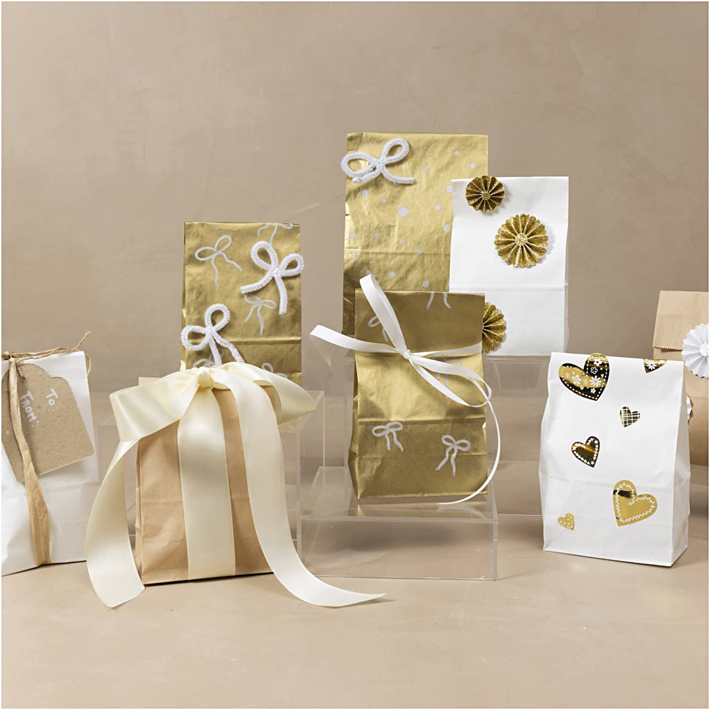 Bolsas de papel de Creativ Company White, 10st.