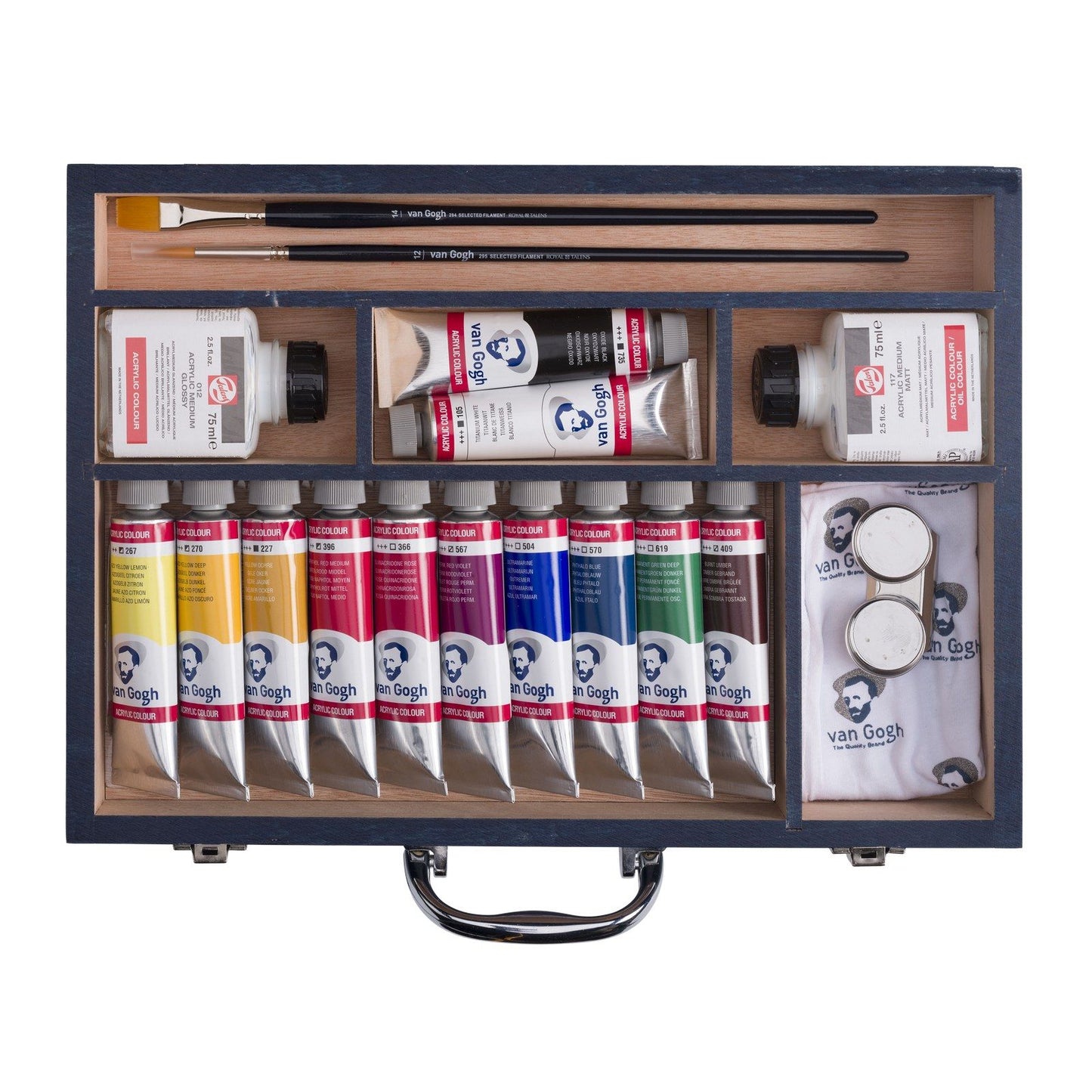Van Gogh • caja inicial de pintura acrílica xl 12 x 40ml + accesorios