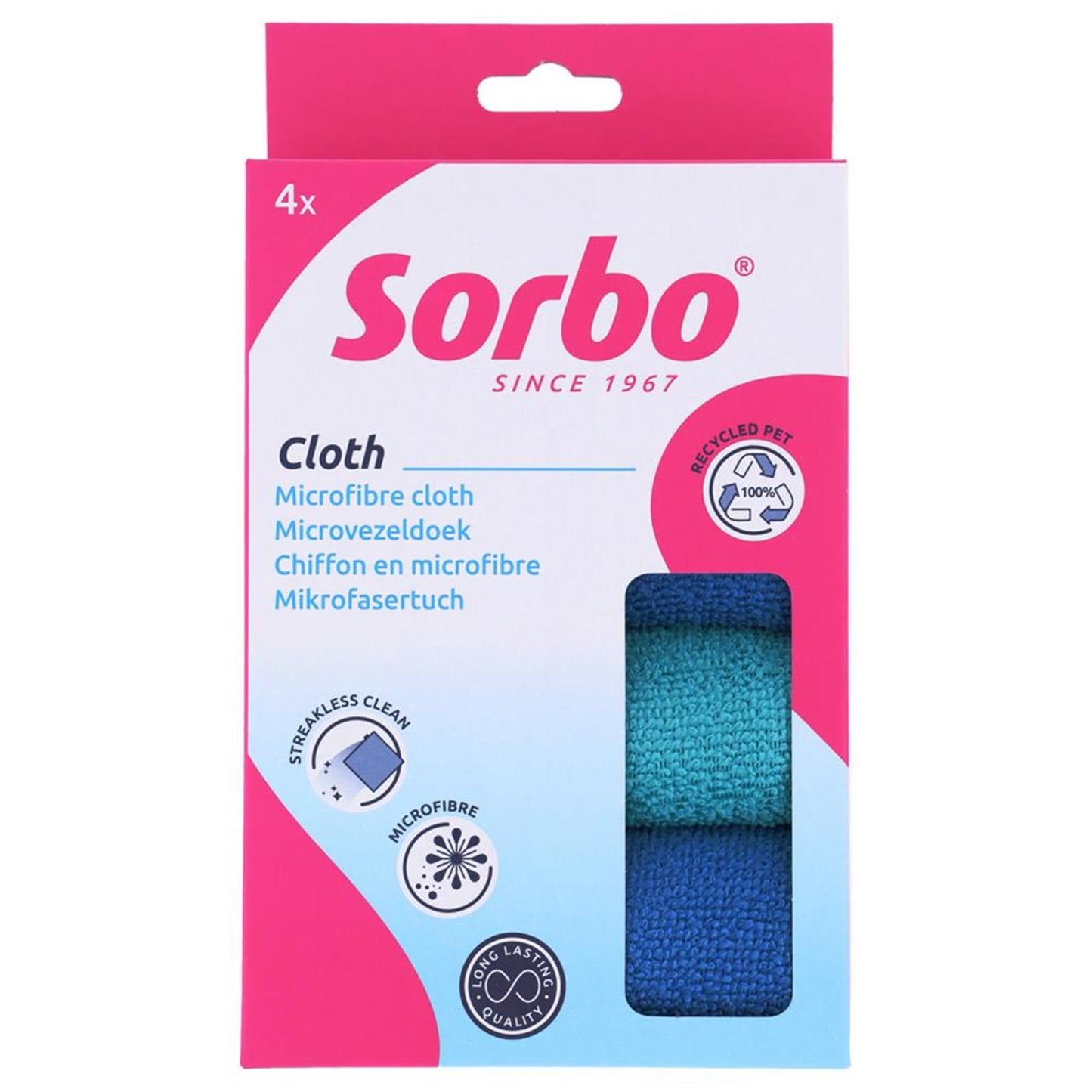 Panno in microfibra riciclata Sorbo 4 pezzi
