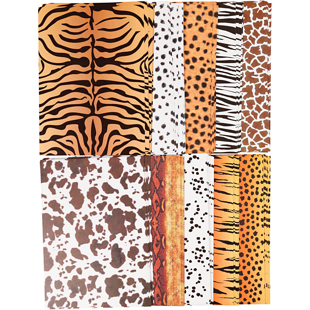 Cartoncino con motivi animali Creative Company, A4, foglio 210x297 mm, 300 gr, 100 fogli 1 scatola