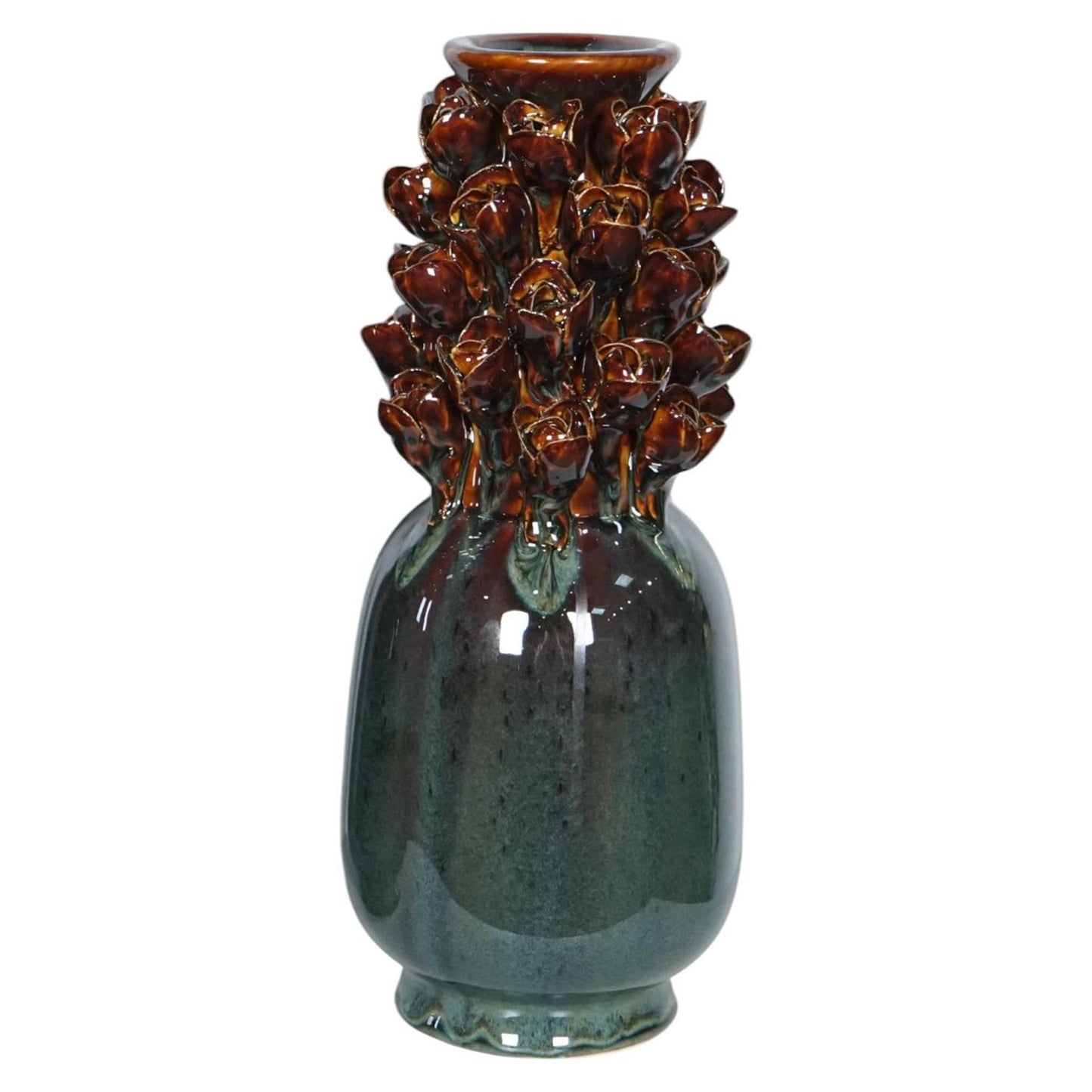 Vaso atmosfera signorile airlie ceramica marrone verde 13x32 cm