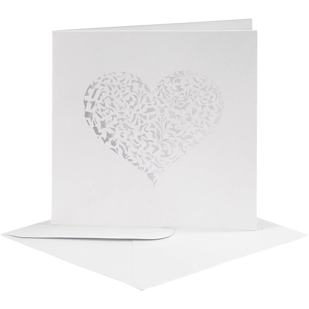 Tarjeta de empresa Creativ con sobre, tamaño tarjeta 13,5x13,5 cm, tamaño sobre 14,5x14,5 cm, 240+110 gr, blanco, 5 juegos 1 caja