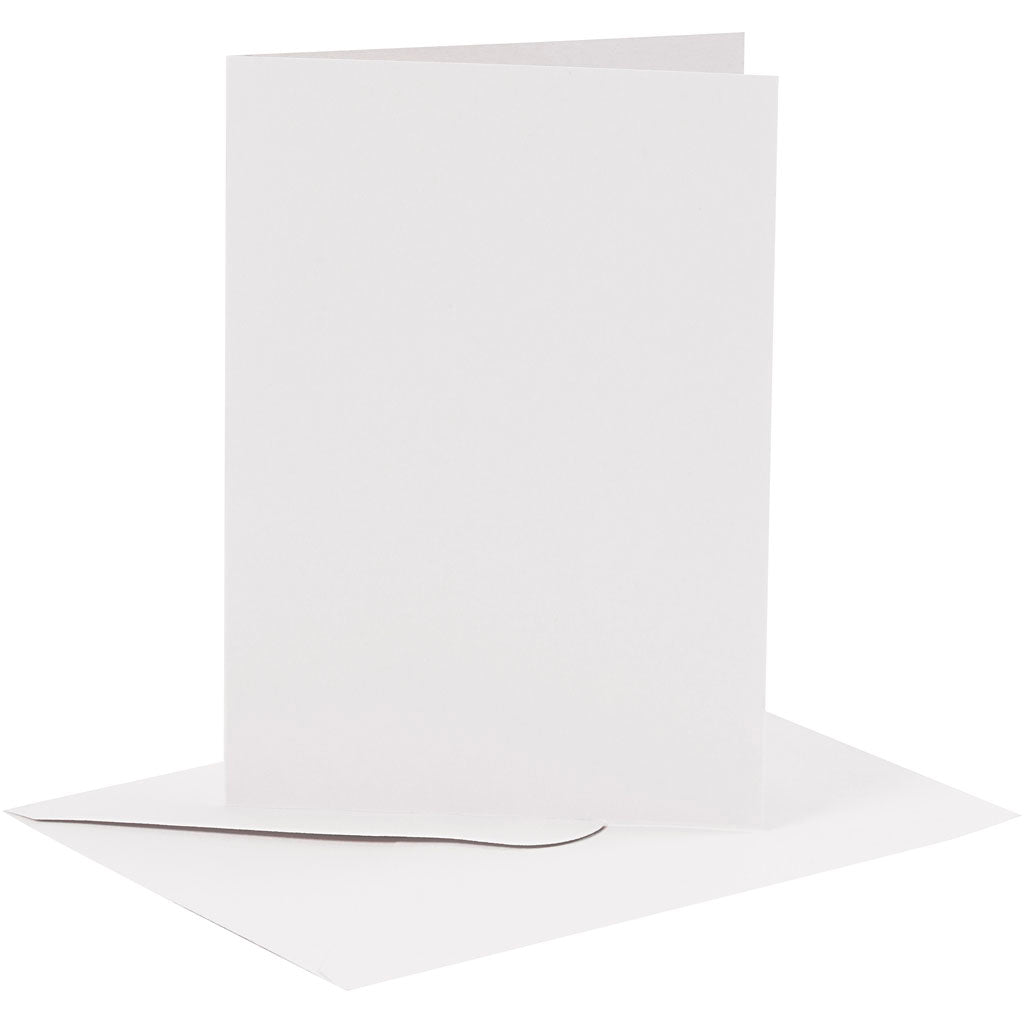 Biglietti e buste aziendali Creativ, formato biglietto 10,5x15 cm, formato busta 11,5x16,5 cm, 110+230 gr, bianco, 6 set 1 scatola