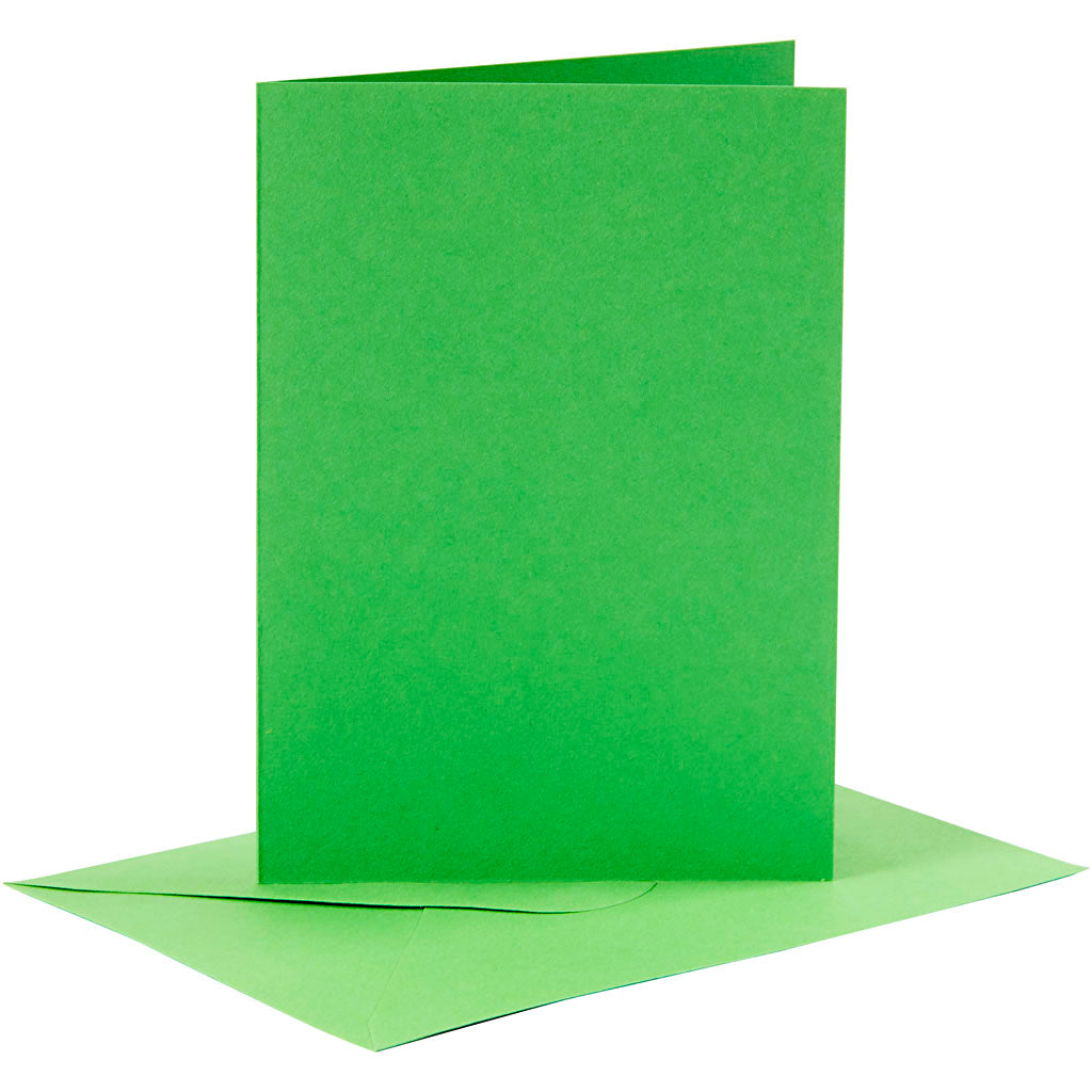 Biglietti e buste aziendali Creativ, formato biglietto 10,5x15 cm, formato busta 11,5x16,5 cm, 110+220 gr, verde, 6 set 1 scatola