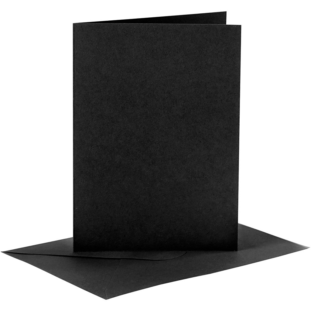 Biglietti e buste aziendali Creativ, formato biglietto 10,5x15 cm, formato busta 11,5x16,5 cm, 110+230 gr, nero, 6 set 1 scatola