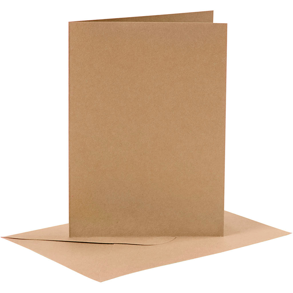 Tarjetas y sobres de empresa Creativ, tamaño tarjeta 10,5x15 cm, tamaño sobre 11,5x16,5 cm, 110+230 gr, natural, 6 juegos 1 caja