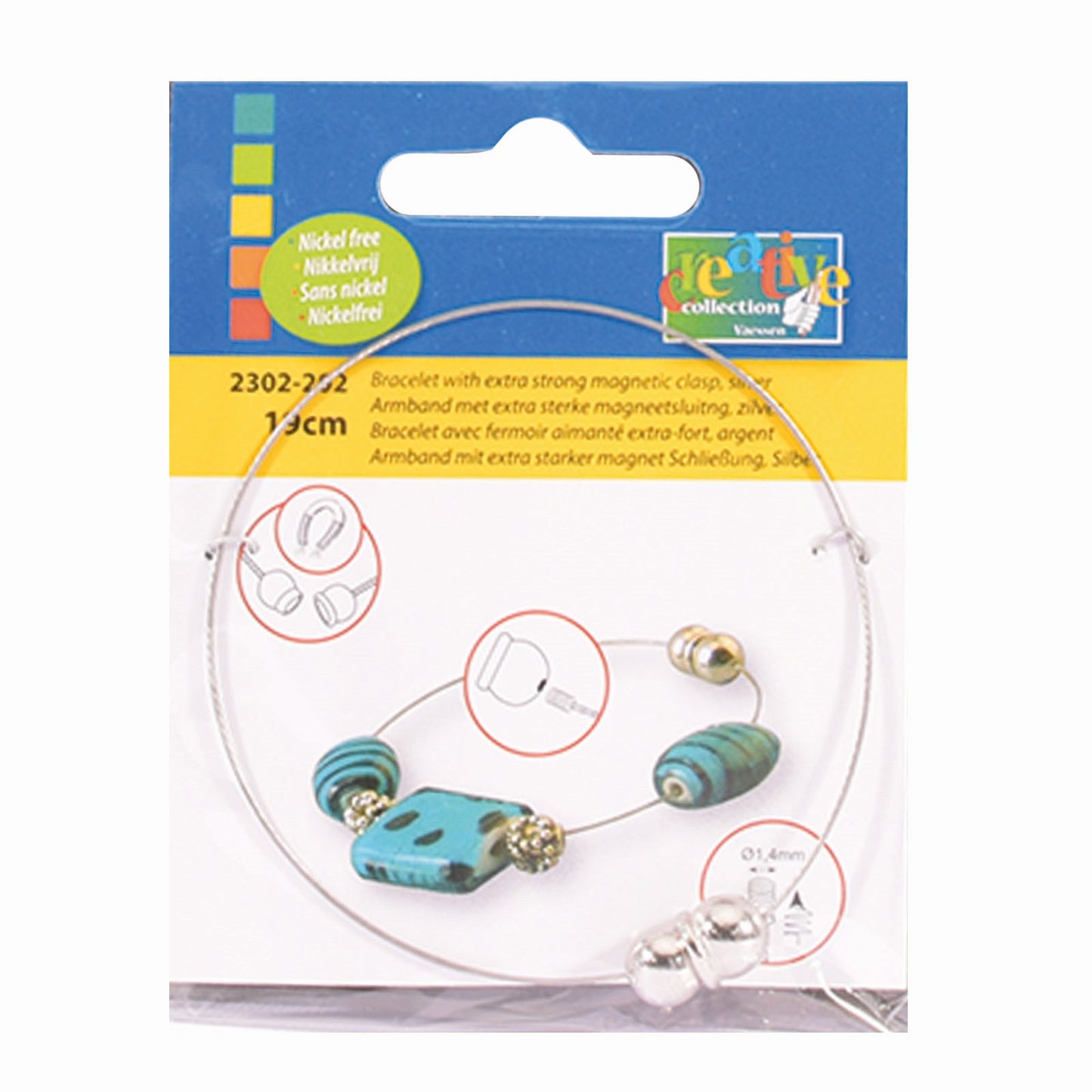 Vaessen creative • bracciale 19 cm nichel chiusura magnetica