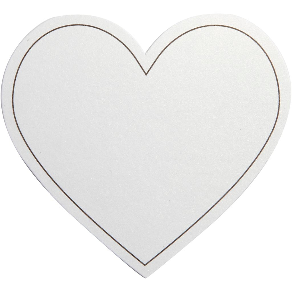 Cuori aziendali Creativ, misura 75x69 mm, 120 g, bianco, 10 pezzi 1 scatola