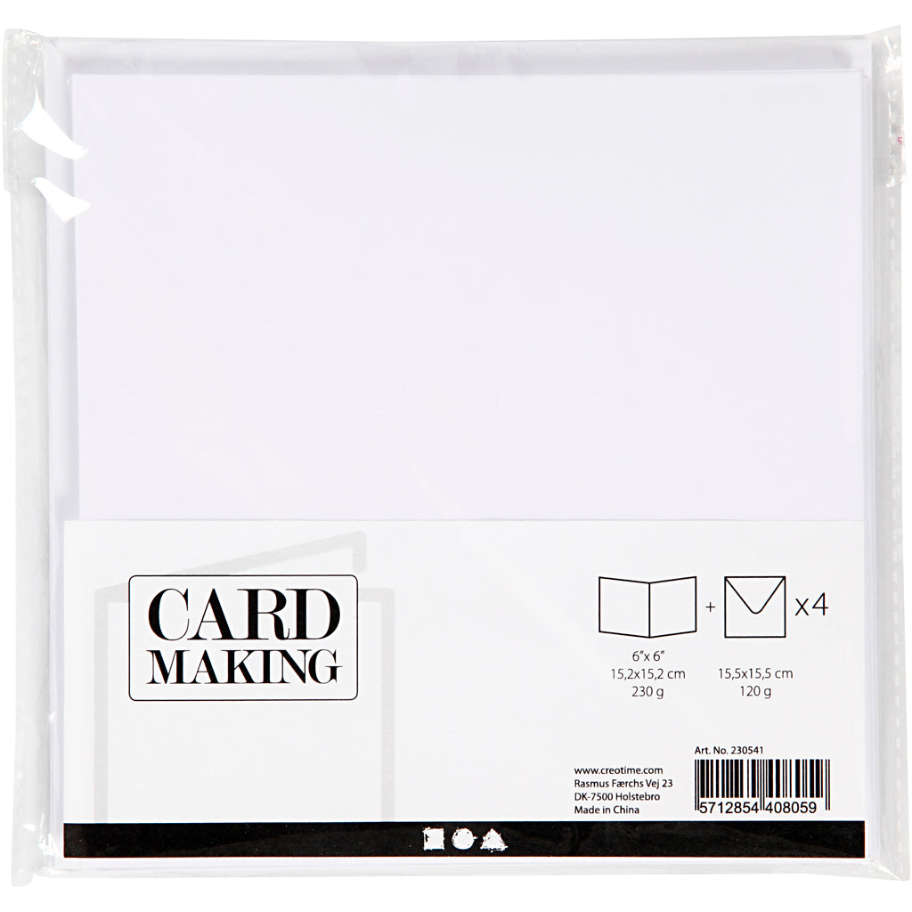 Creative Company Cards and buste White, 4st.