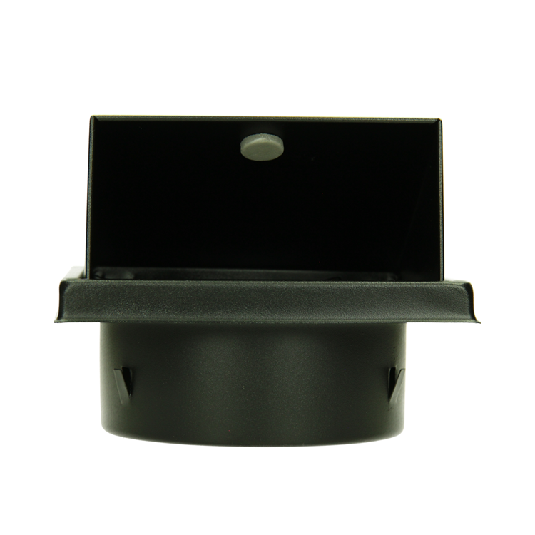 Renson 1066437 - Rejilla de campana extractora de acero inoxidable negra tipo 641 ø125mm, de superficie | 2 piezas