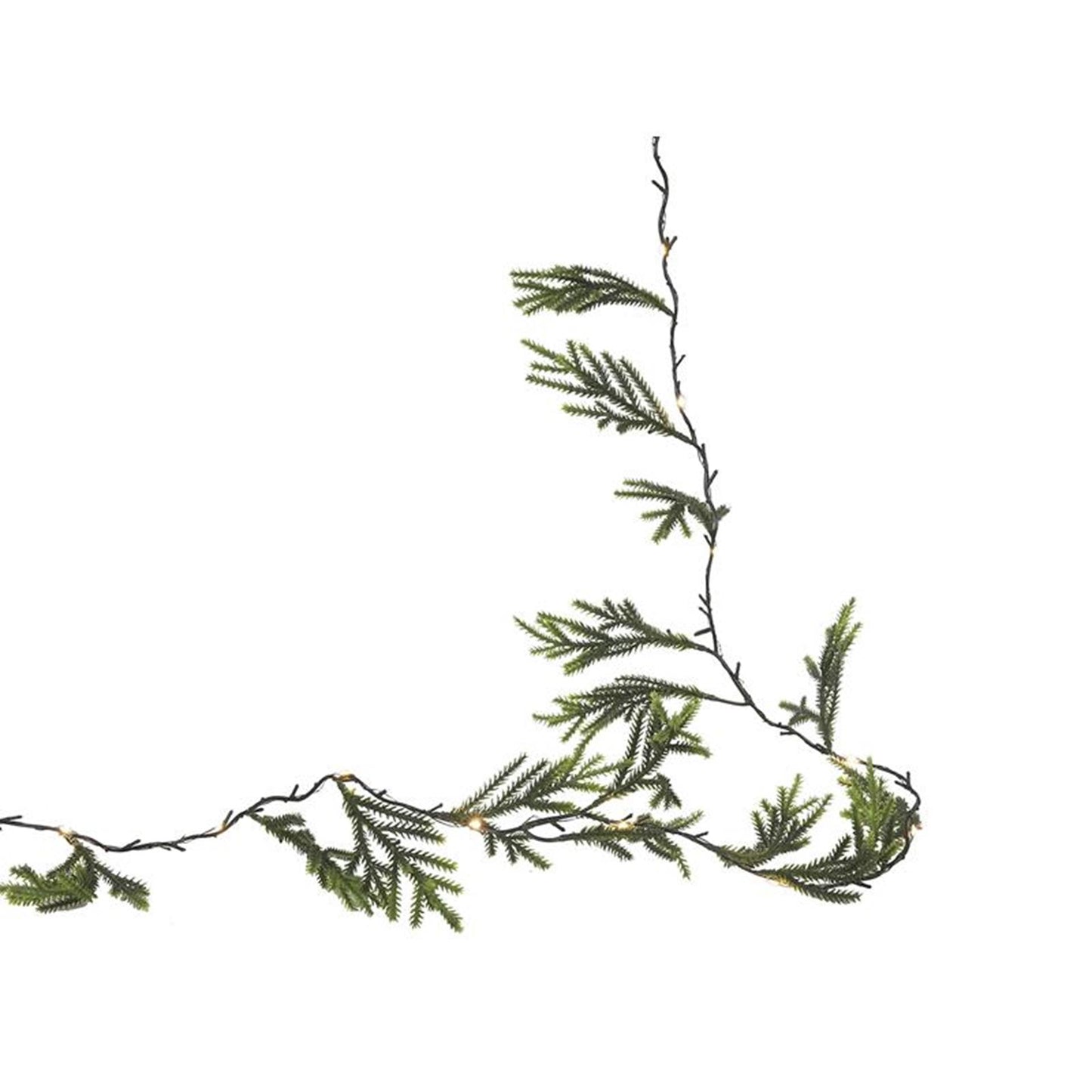 Svenska living garland conífera verde 20led 190cm 2xaa