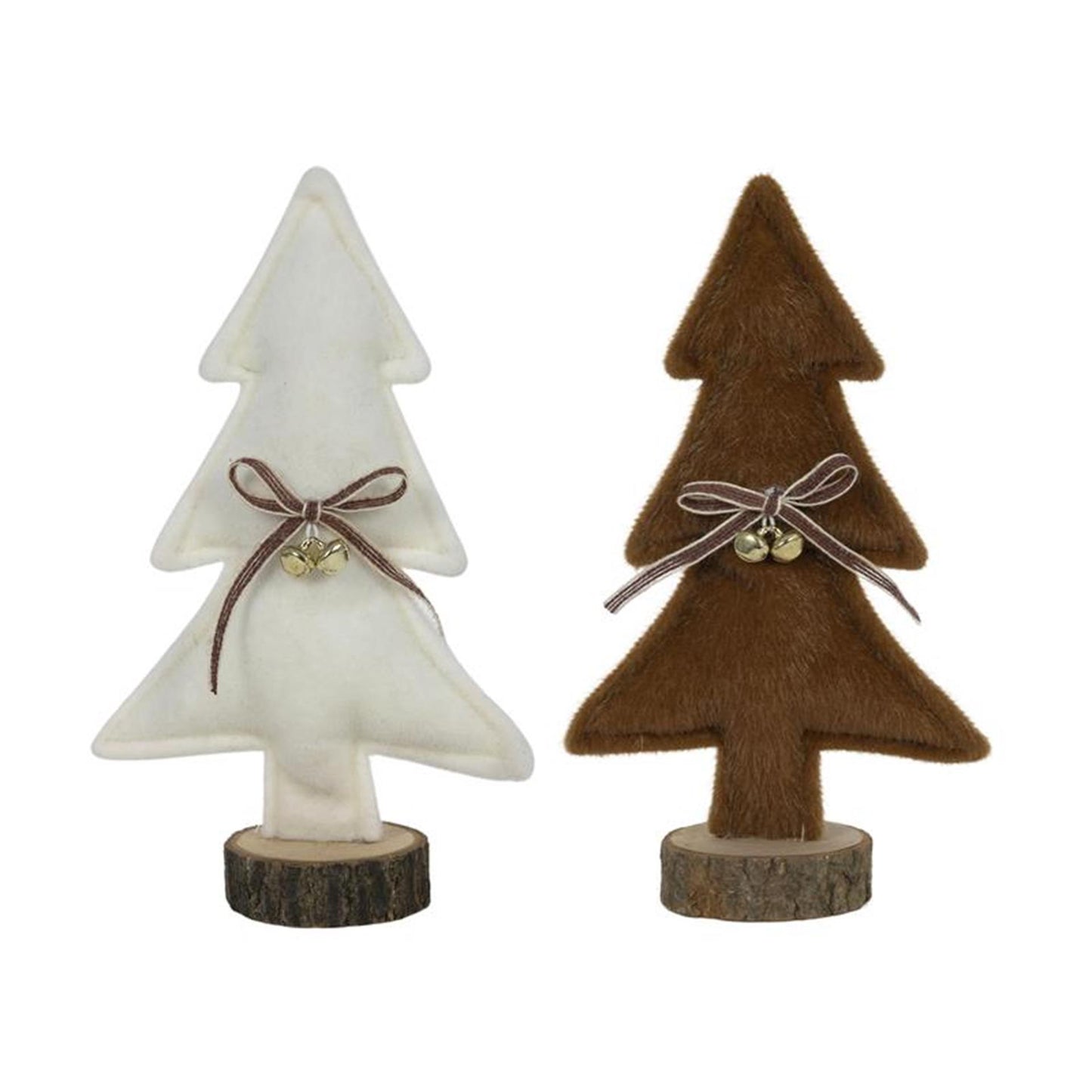 Svenska living Albero di Natale in camoscio effetto 23 cm bianco marrone