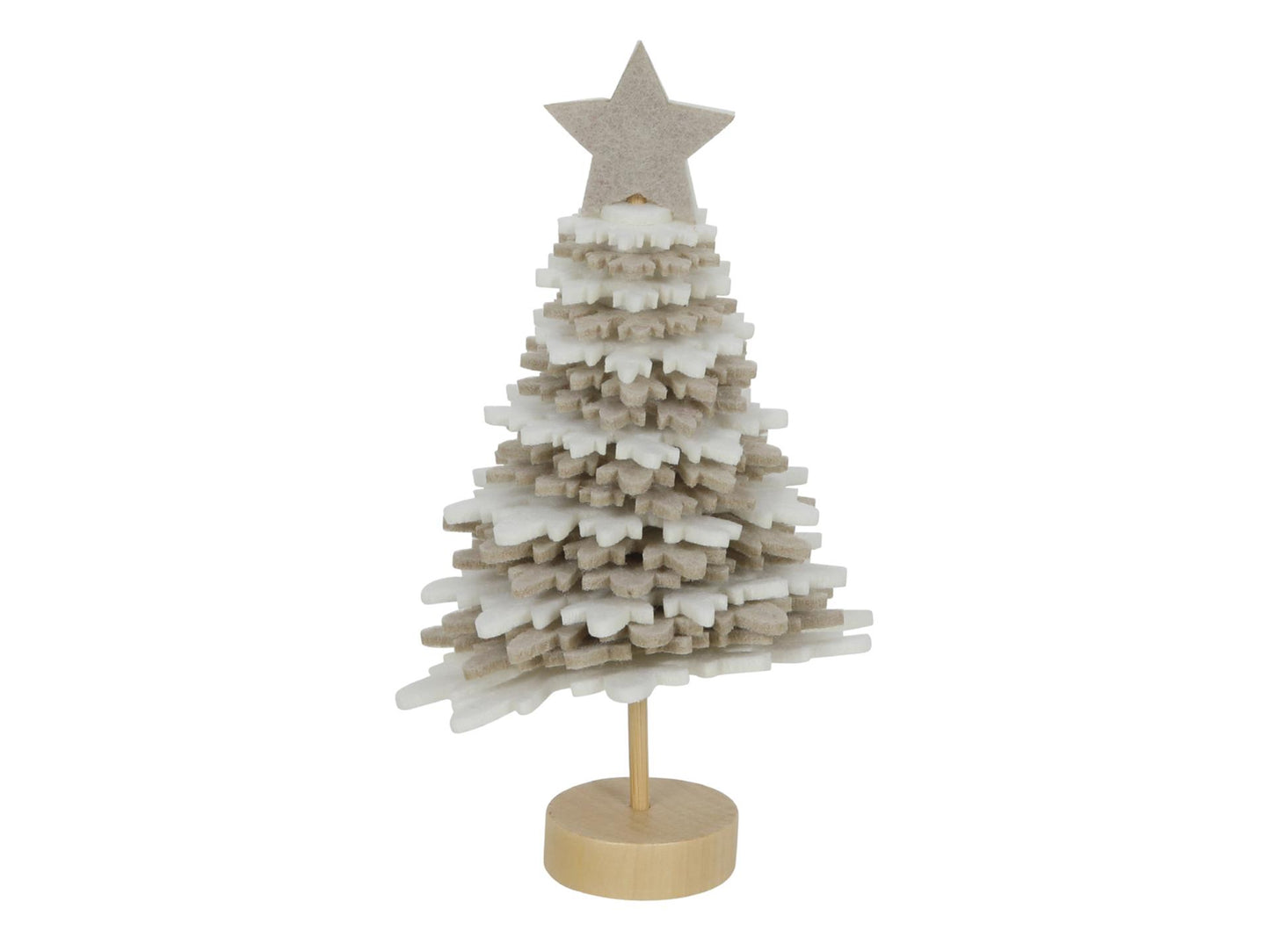Svenska living image árbol de Navidad de fieltro 16cm beige blanco