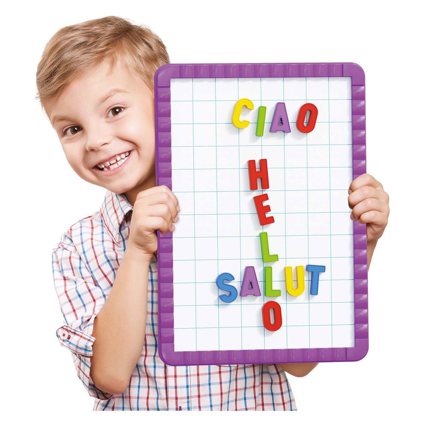 Quercetti magneetbord educatief speelgoed met magneetletters multicolor.