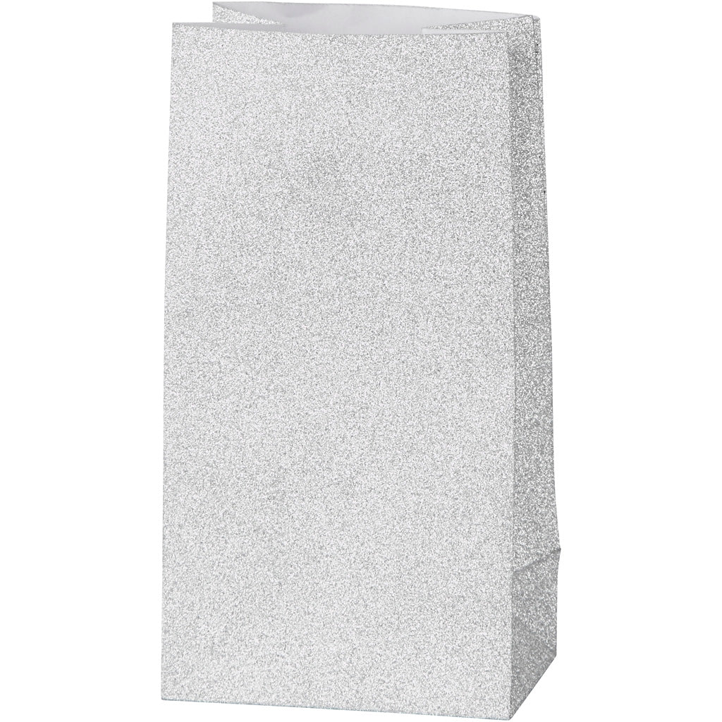 Bolsas de papel Vivi gade, h: 17 cm, dimensiones 6x9 cm, 120 gr, plateado, 8 piezas 1 caja