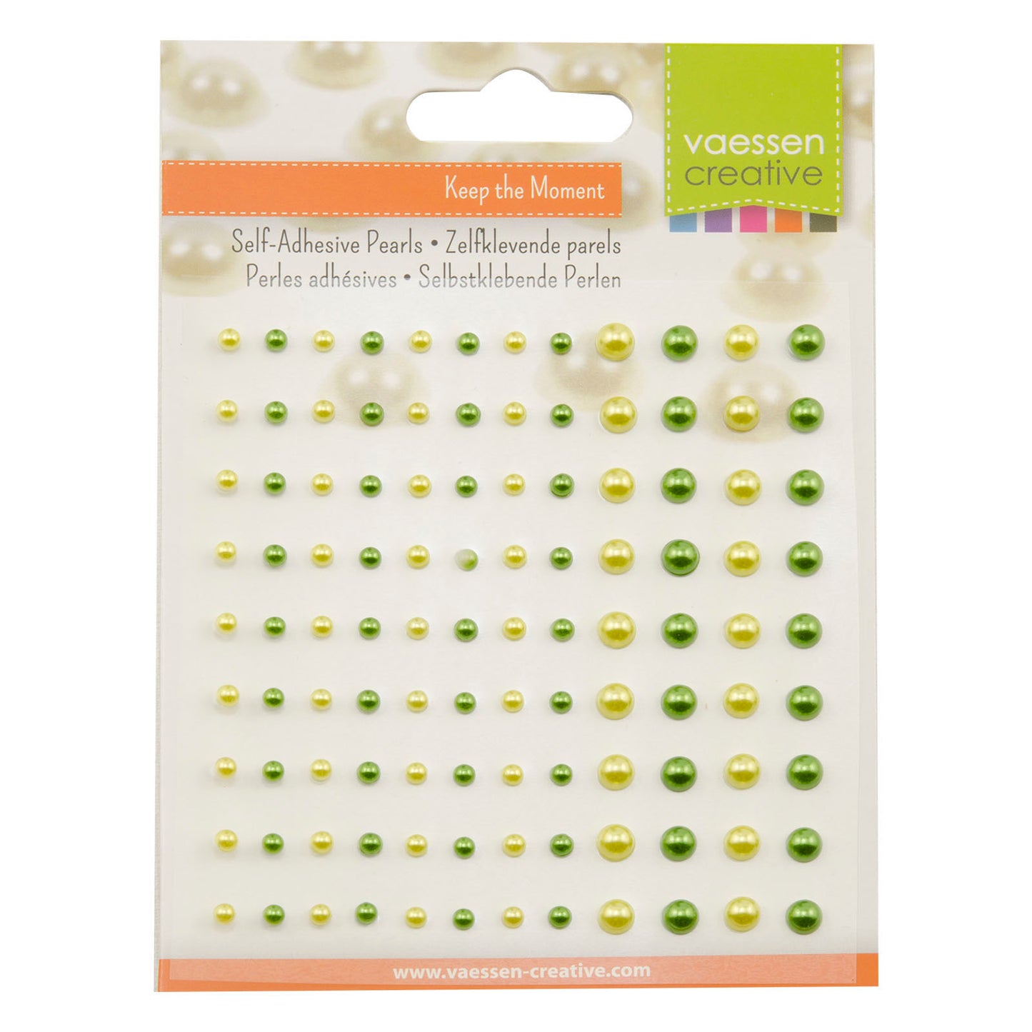 Vaessen creative • mezze perle autoadesive 3+5mm 108pz prateria