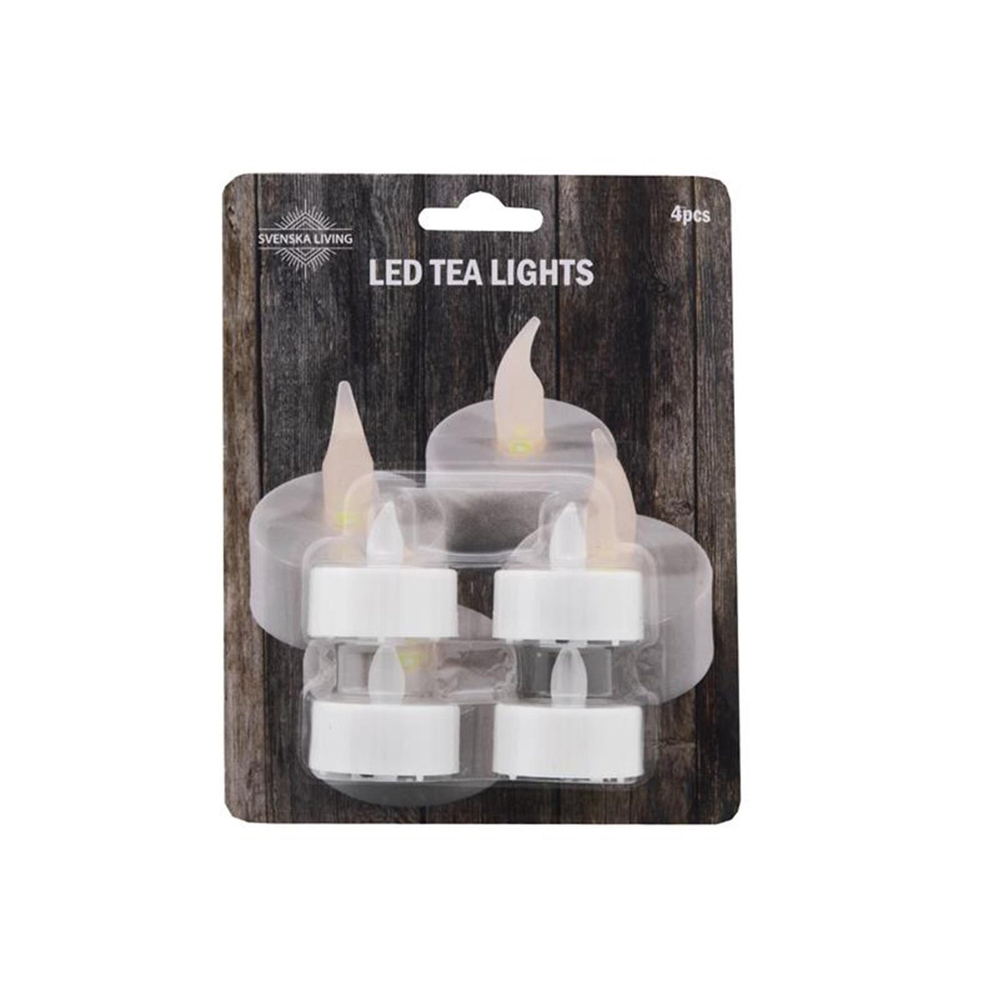 Tealight LED Svenska living alimentato a batteria da 4 pezzi