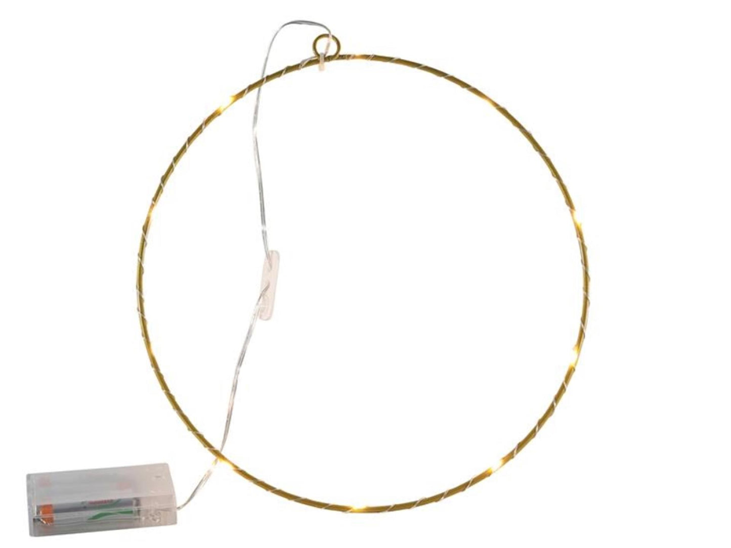 Decoración de hogar sueca de metal 25 cm dorado con 10 luces LED