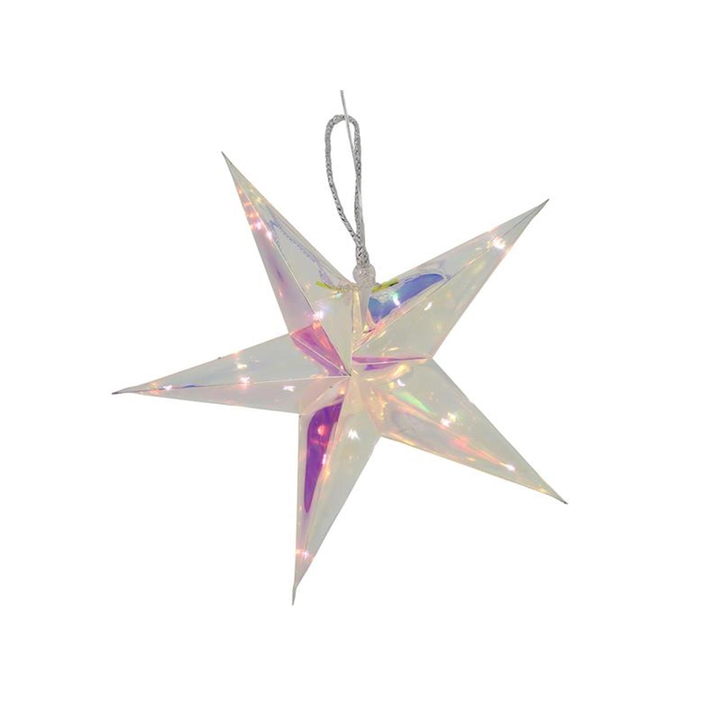 Svenska living ster34cm 15led timer 2xaa iridescente