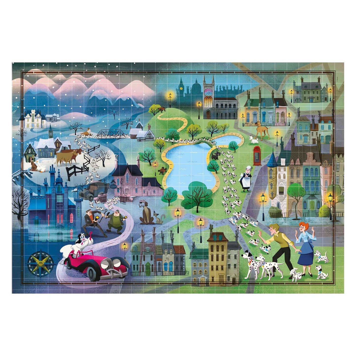 Clementoni World Map Puzzle 101 Dálmatas, 1000.
