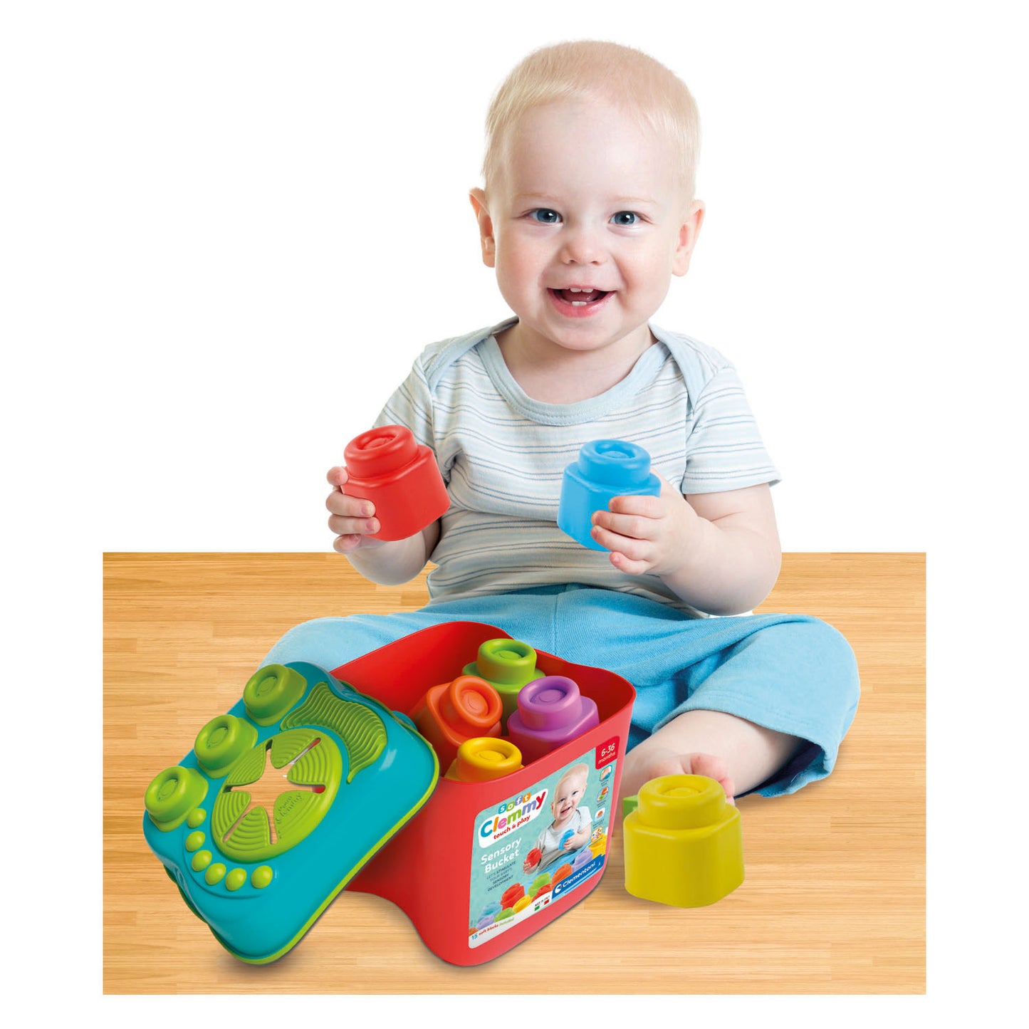 Clementoni Baby Clemmy Sensory Bucket con bloques