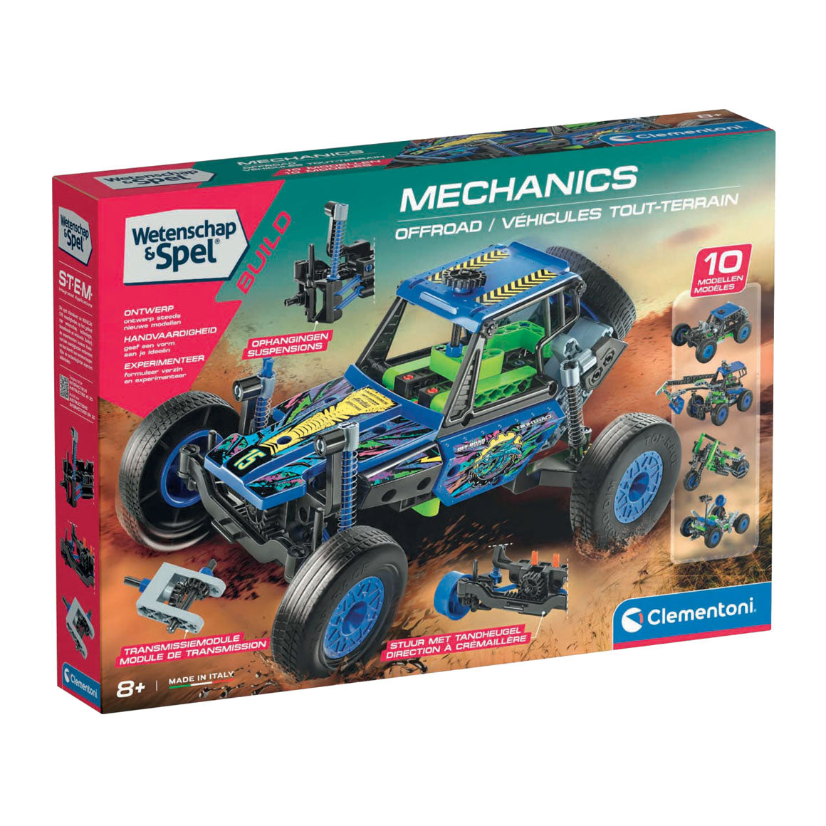 Clementoni Science and Spel - Mechanics Out Road Bouwset, 10 modelli