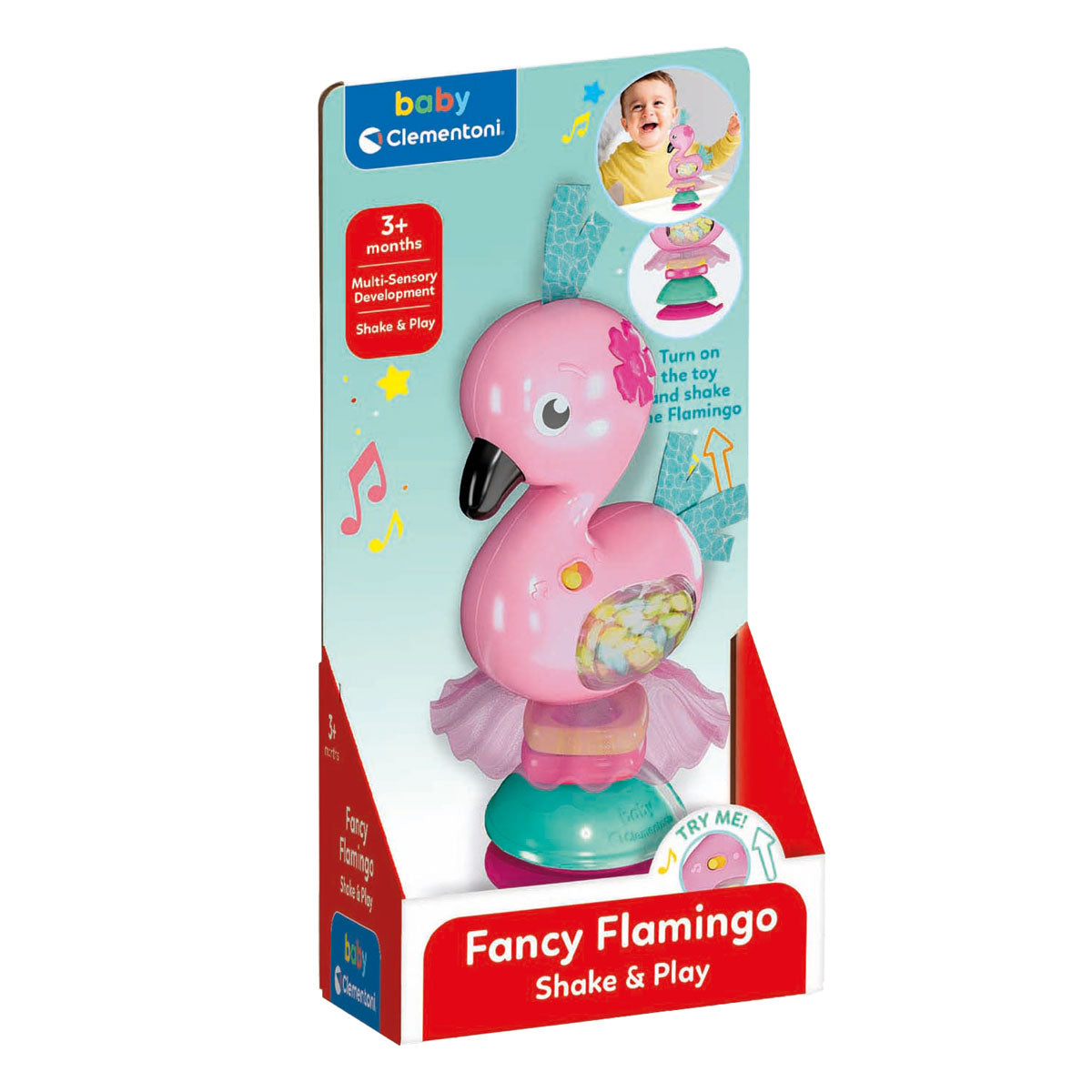 Clementoni Baby Shake and Play Flamingo con suono e aspirazione