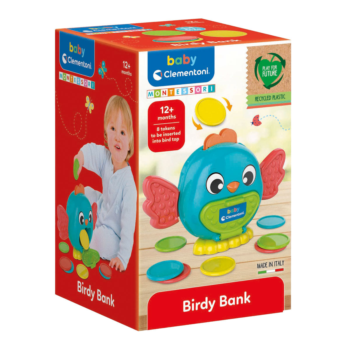Clementoni Baby Vogel Bank con monedas, 9dlg.