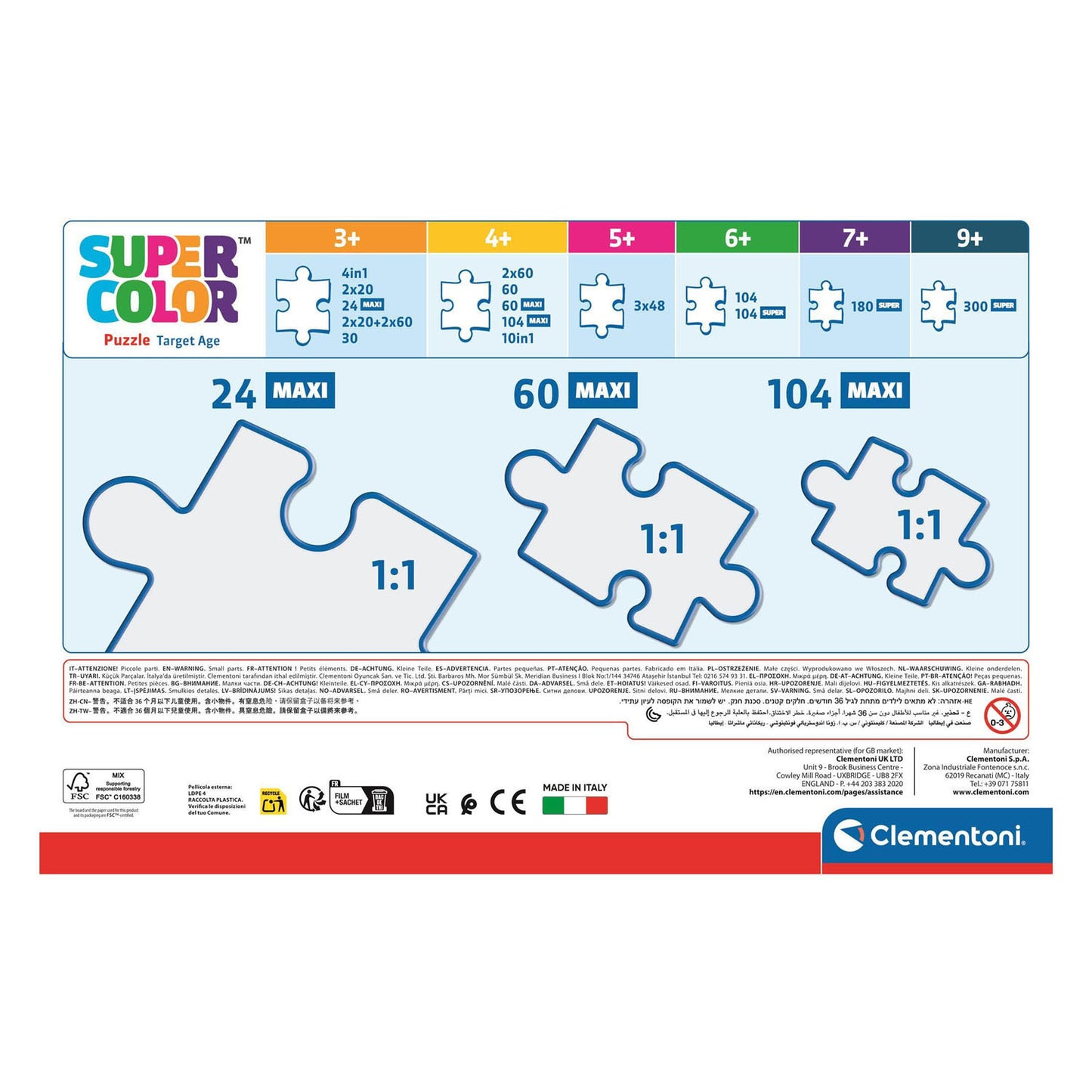 Clementoni mickey mouse clubhouse maxi kinderpuzzel 104 stukjes - legpuzzel met grote puzzels - educatief speelgoed voor kinderen vanaf 4 jaar