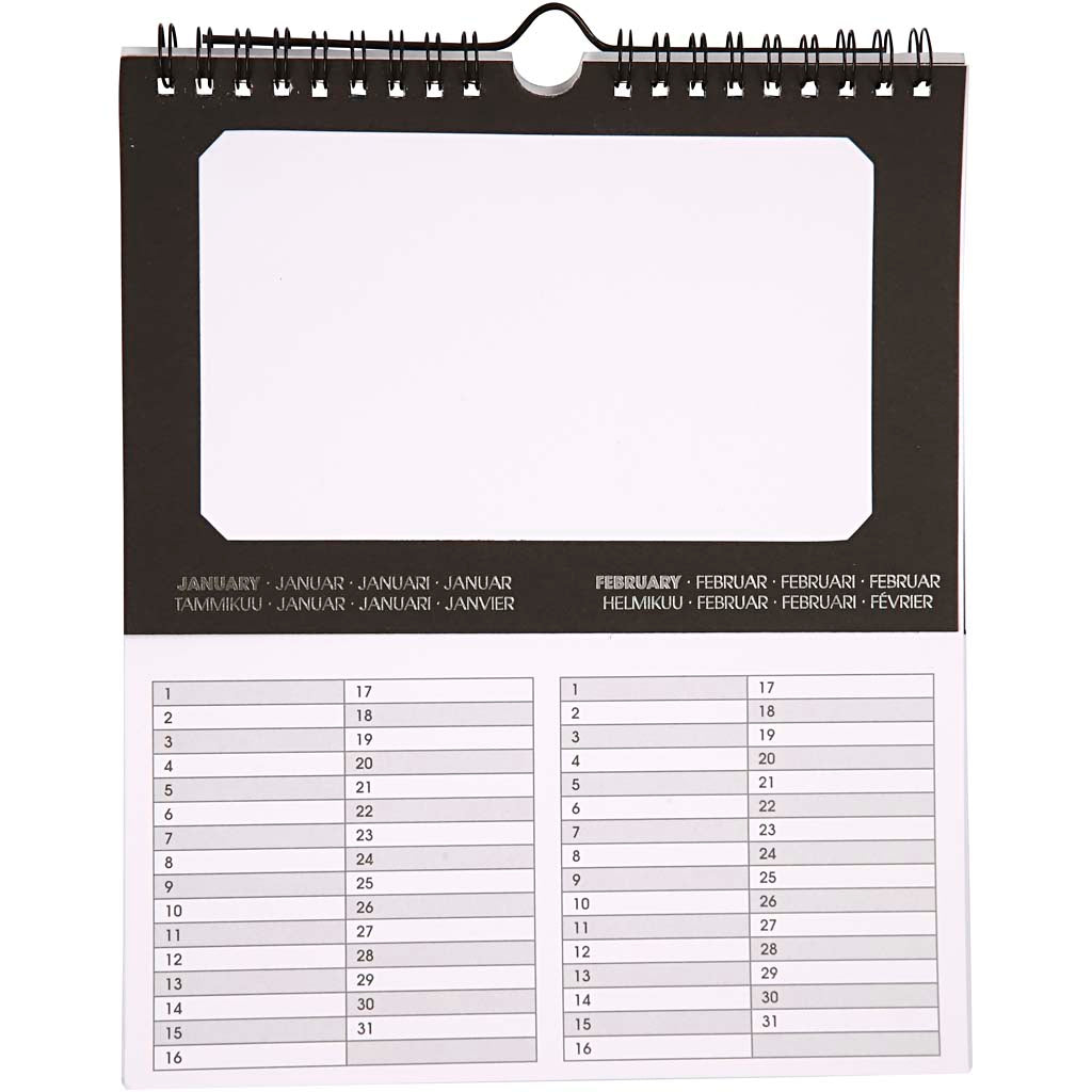 Calendario de cumpleaños internacional de Creativ Company, medidas 19x23 cm, medida agujero 15,3x9,2 cm, 180 gr, 5 piezas 1 caja