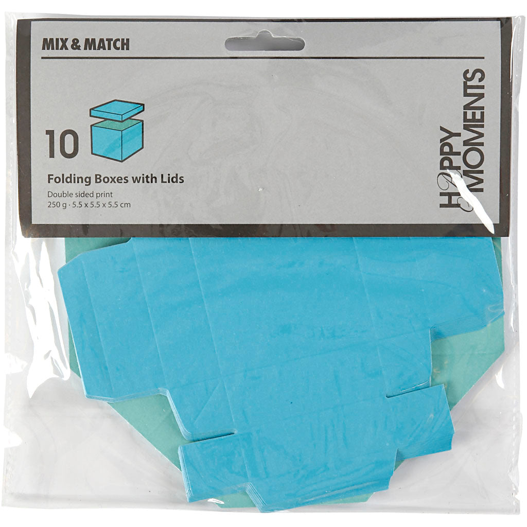 Caja plegable Creativ company, medidas 5,5x5,5 cm, 250 g, turquesa claro turquesa oscuro, 10 piezas 1 caja
