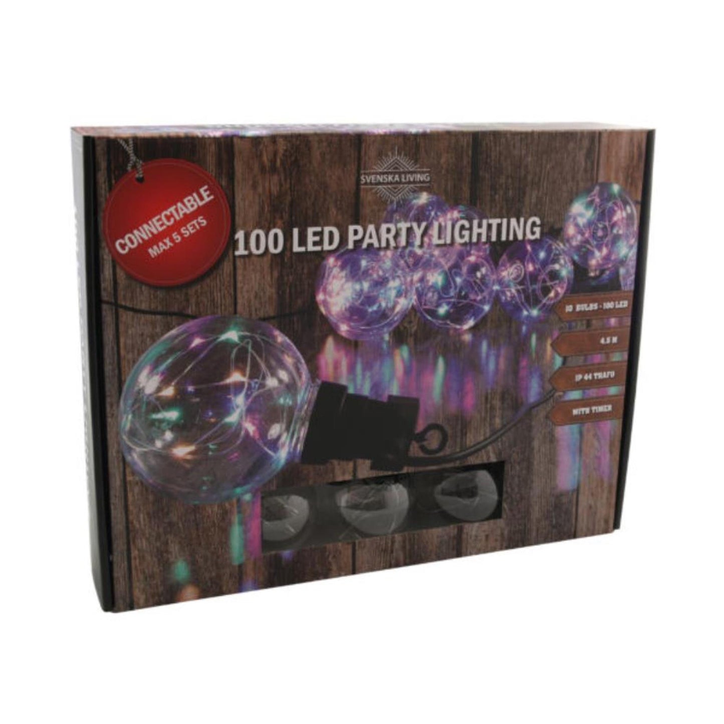 Svenska living partylight x10 bombilla multicolor ip44 temporizador