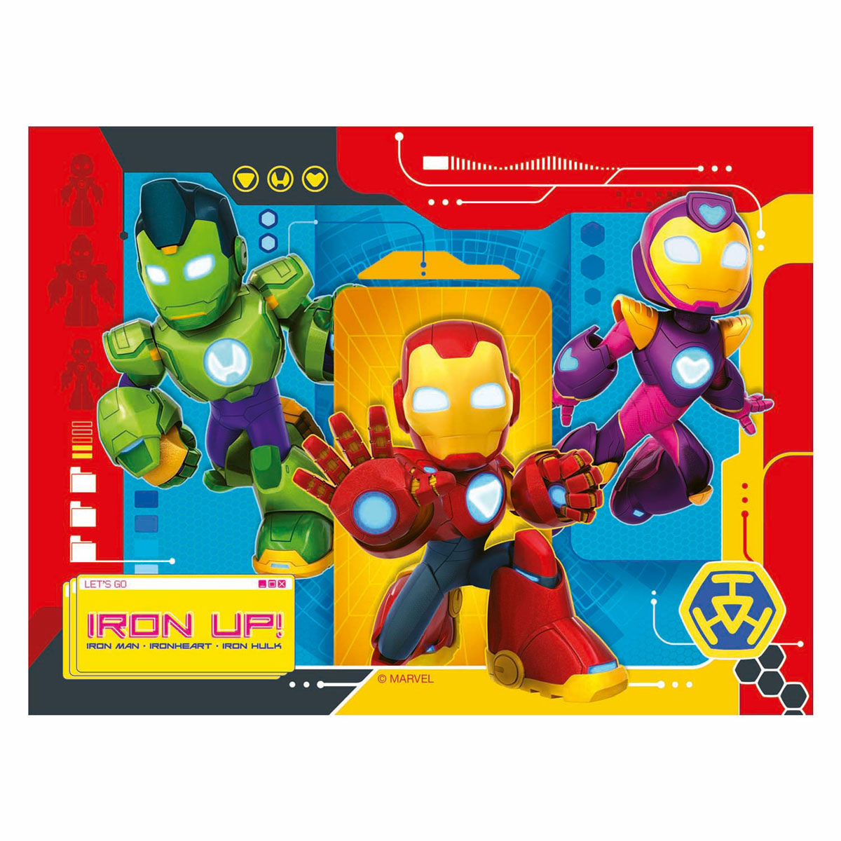 Ravensburger rompecabezas iron man y sus fantásticos amigos - 4 rompecabezas