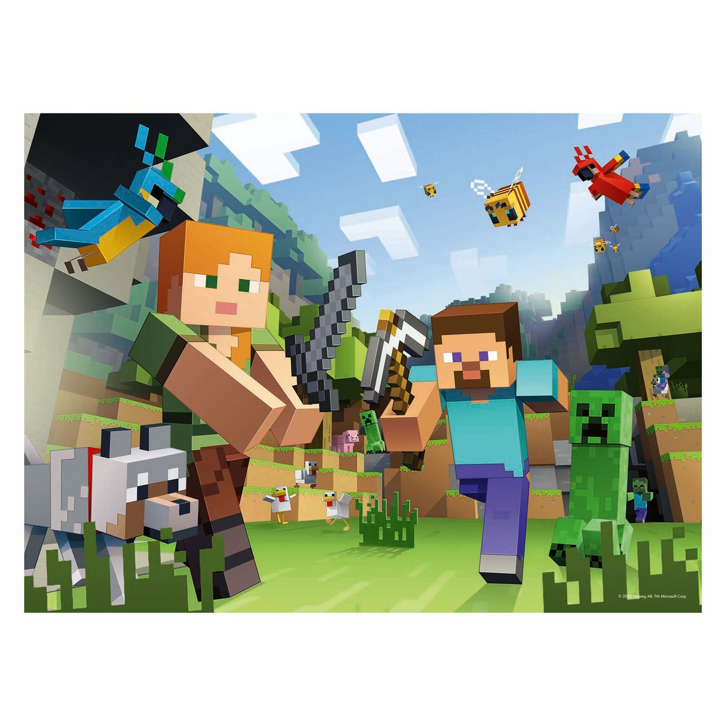 Ravensburger rompecabezas minecraft - 100 piezas. xxl