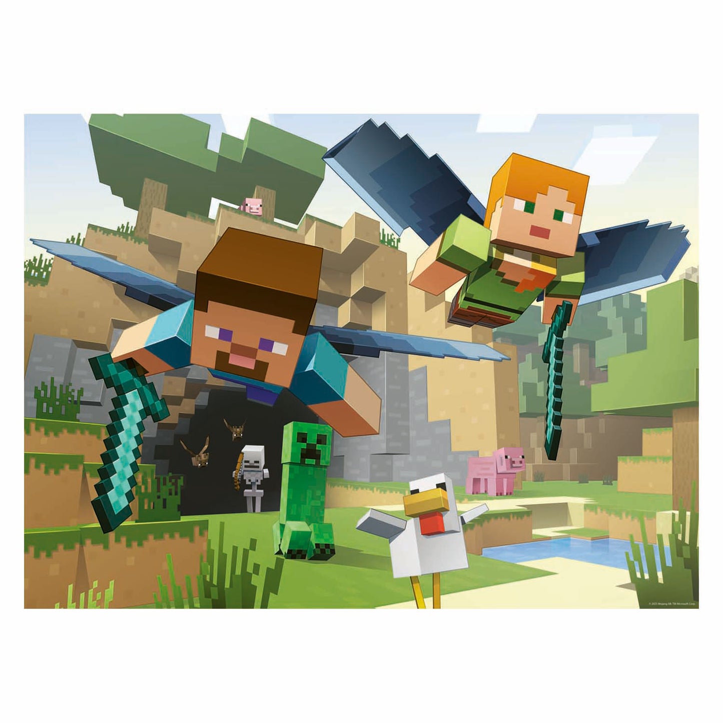 Puzzle Ravensburger Minecraft Adventures - 200 pezzi. xxl