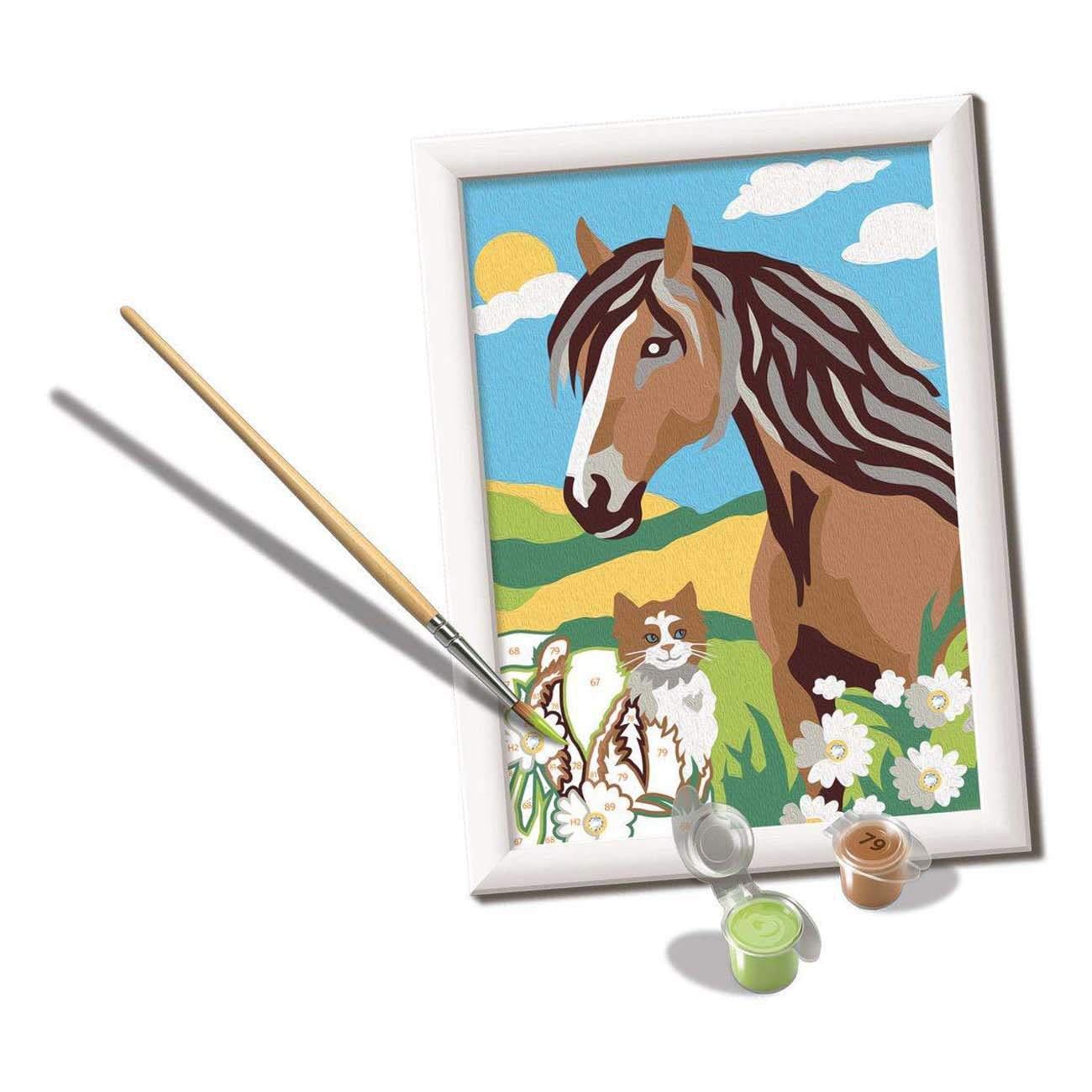 Ravensburger creart dipingi per numero: cavallo e gattino