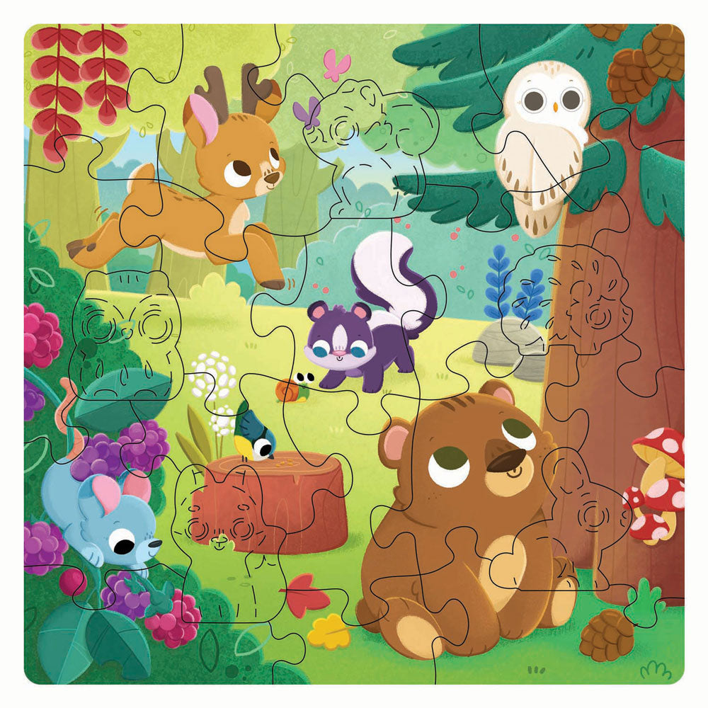 Puzzle in legno Ravensburger animali della foresta - 22 pezzi.