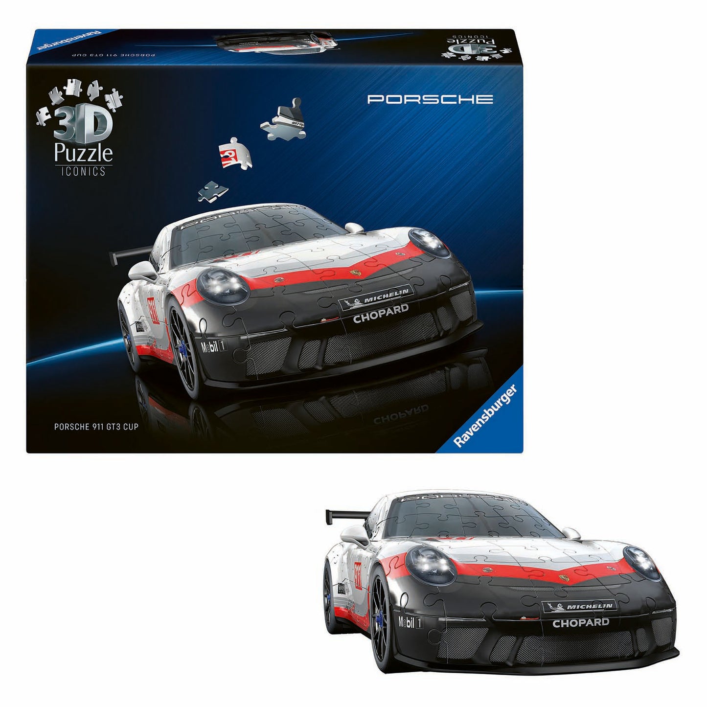 Ravensburger Puzzle 3D icónicos Porsche 911 GT3 Cup - 154 uds.