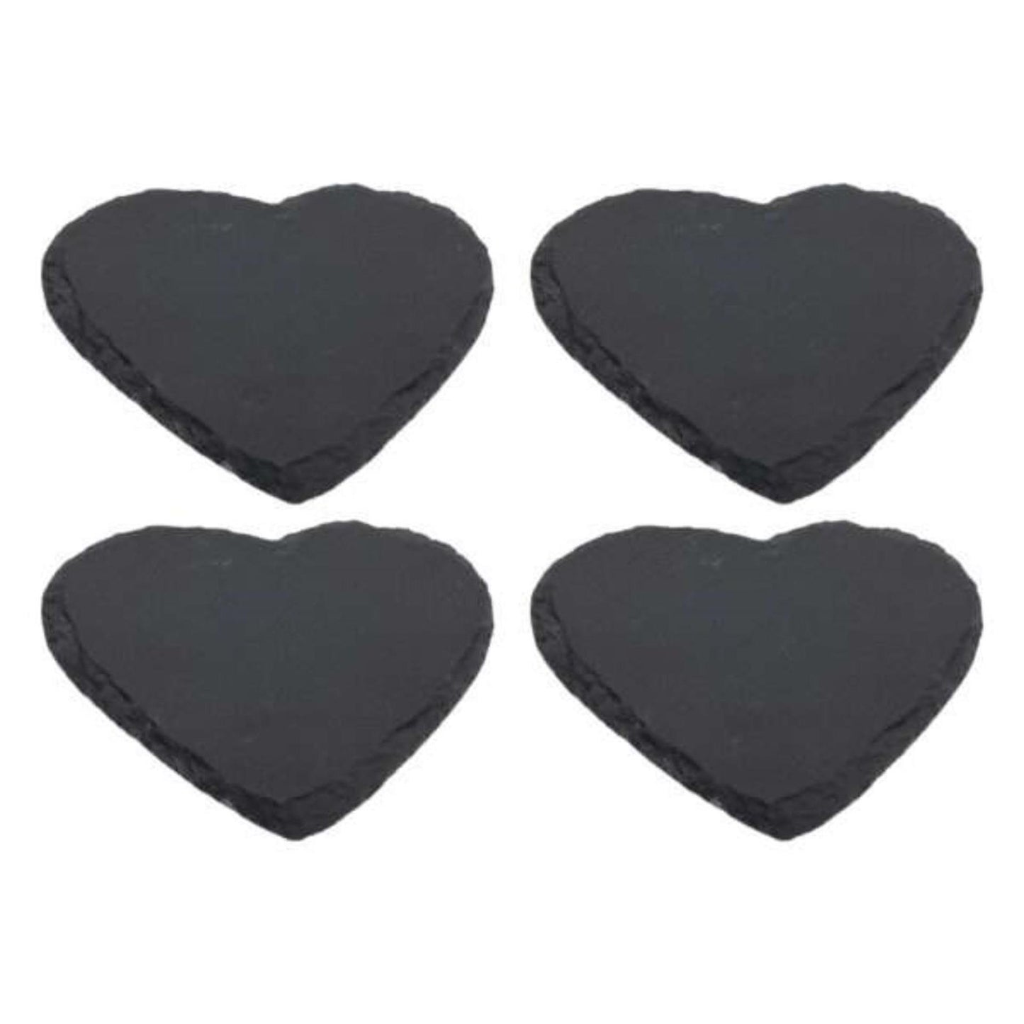 Sottobicchiere in ardesia cuore 10 cm set da 4