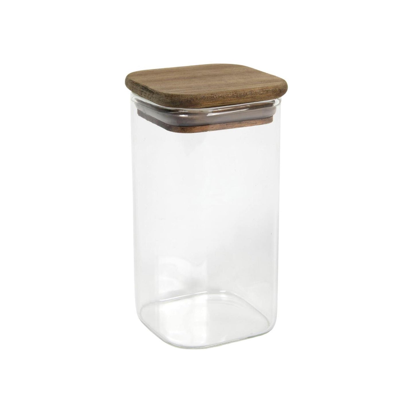 Tarro cristal tapa acacia 6,2x6,2x11cm