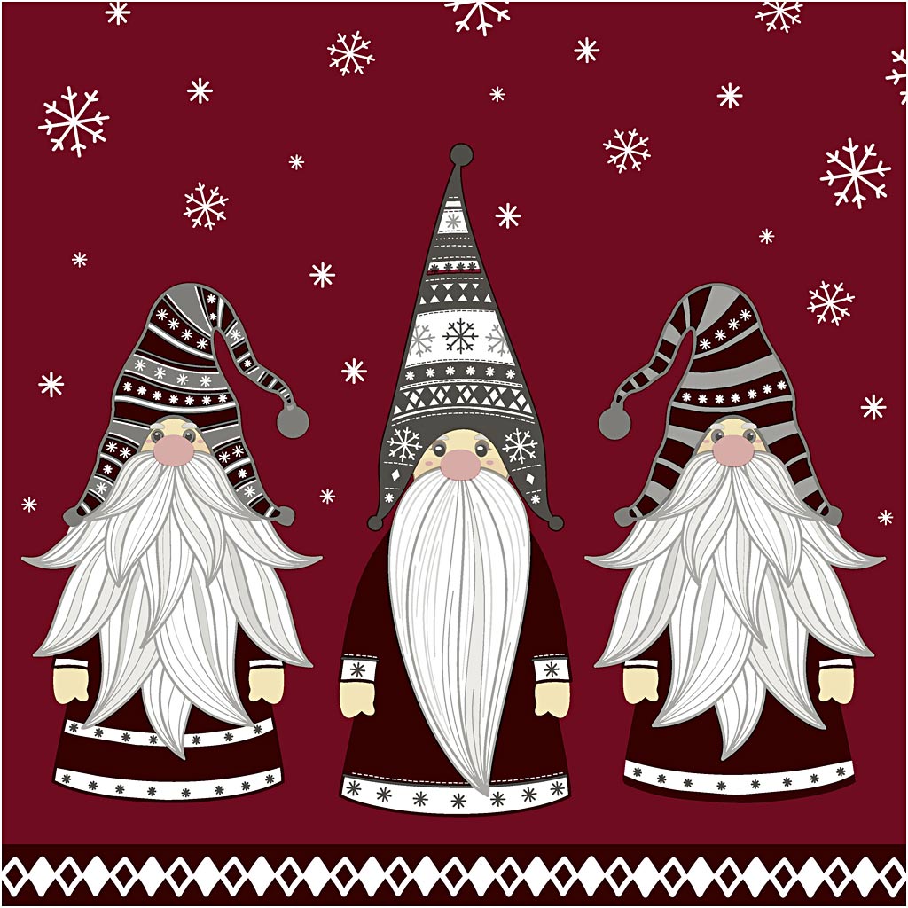 Tovaglioli Creative Company, nani, misura 33x33 cm, 20 pezzi, 1 scatola