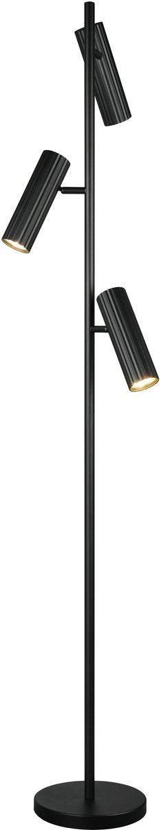 Trio soka - lámpara de pie - negro mate - excl. 3x gu10 5 w - interruptor de pie