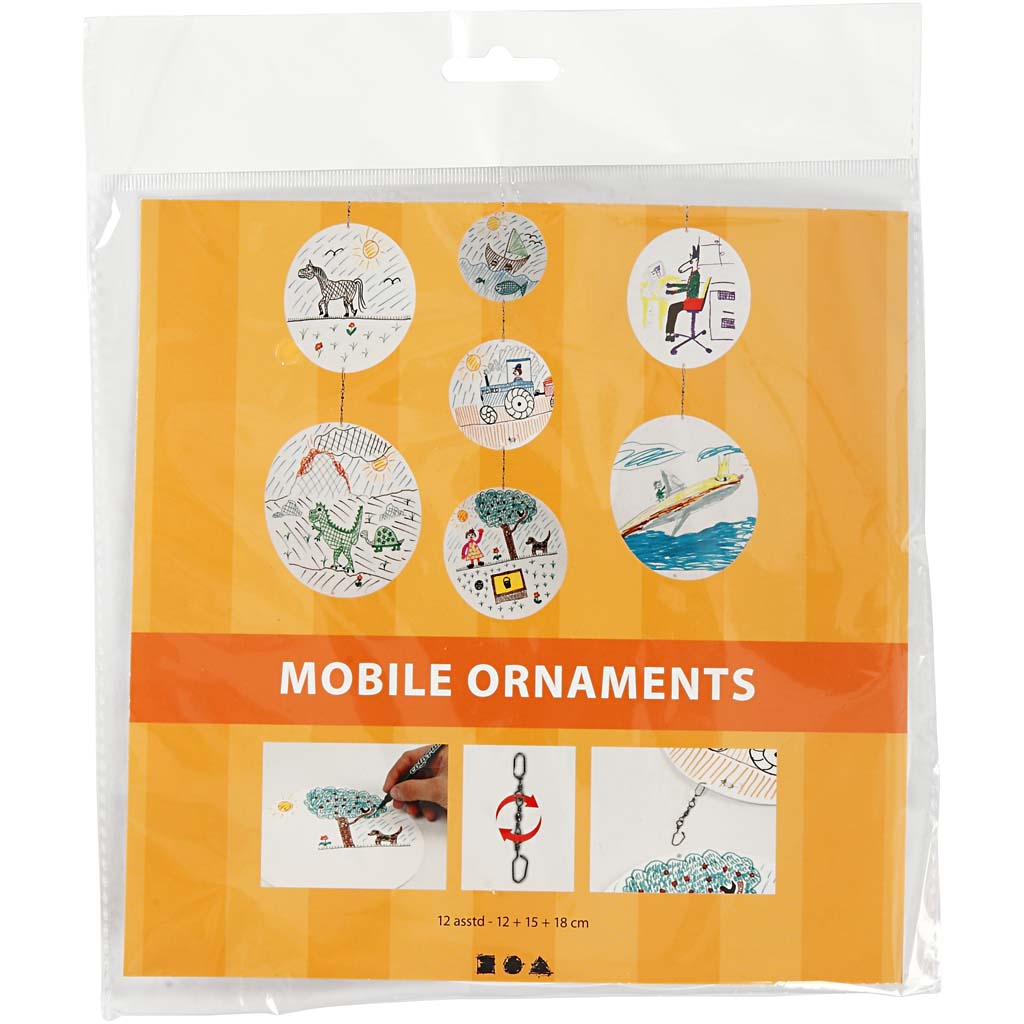 Creative Company Mobiles Blanco, D 12+15+18 cm, 300 Gr, 4 Set 1 Box