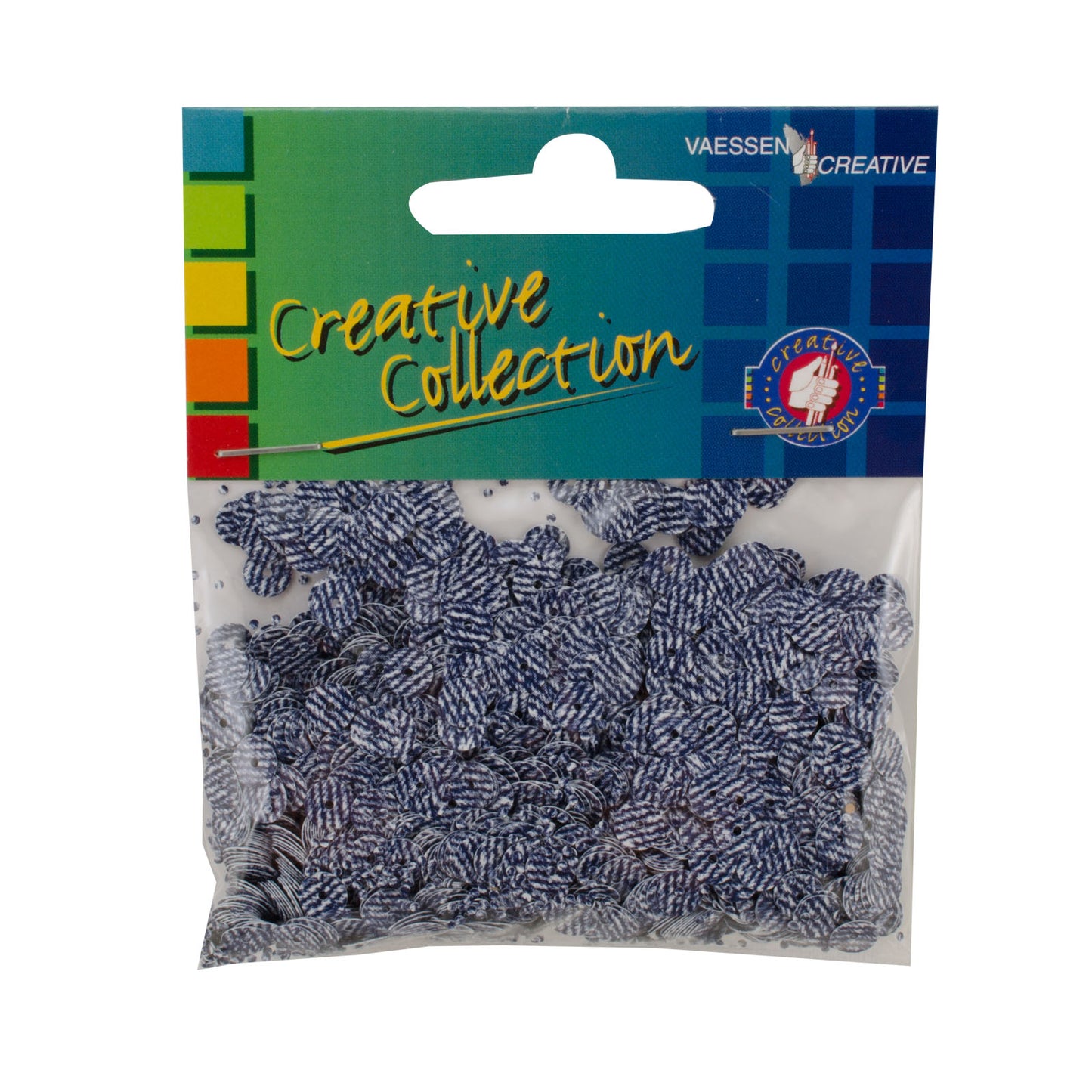 Vaessen creative • lentejuelas eco 6mm 20g azul vaquero