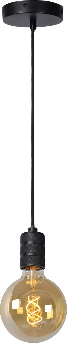 Lucide jova - lampada a sospensione - ø 10 cm - 1xe27 - nero