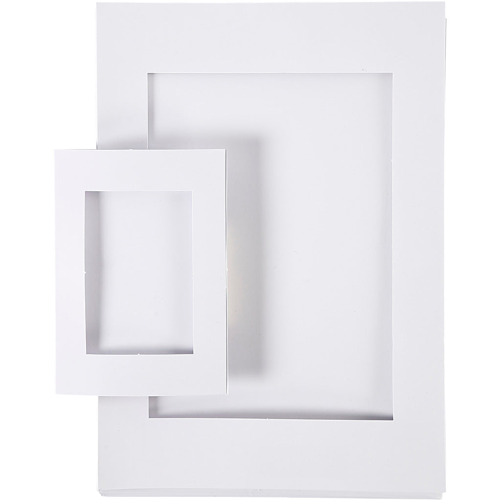 Cornici passepartout azienda Creativ, formato A4+A6, 230 g, bianco, 2x60 pezzi 1 scatola