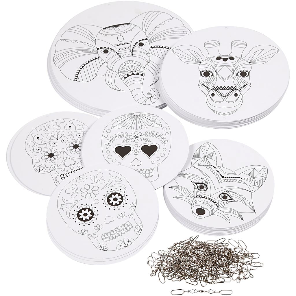 Móviles creativos de empresa con motivo, d 12+15+18 cm, 300 gr, blanco, 20 set 1 caja