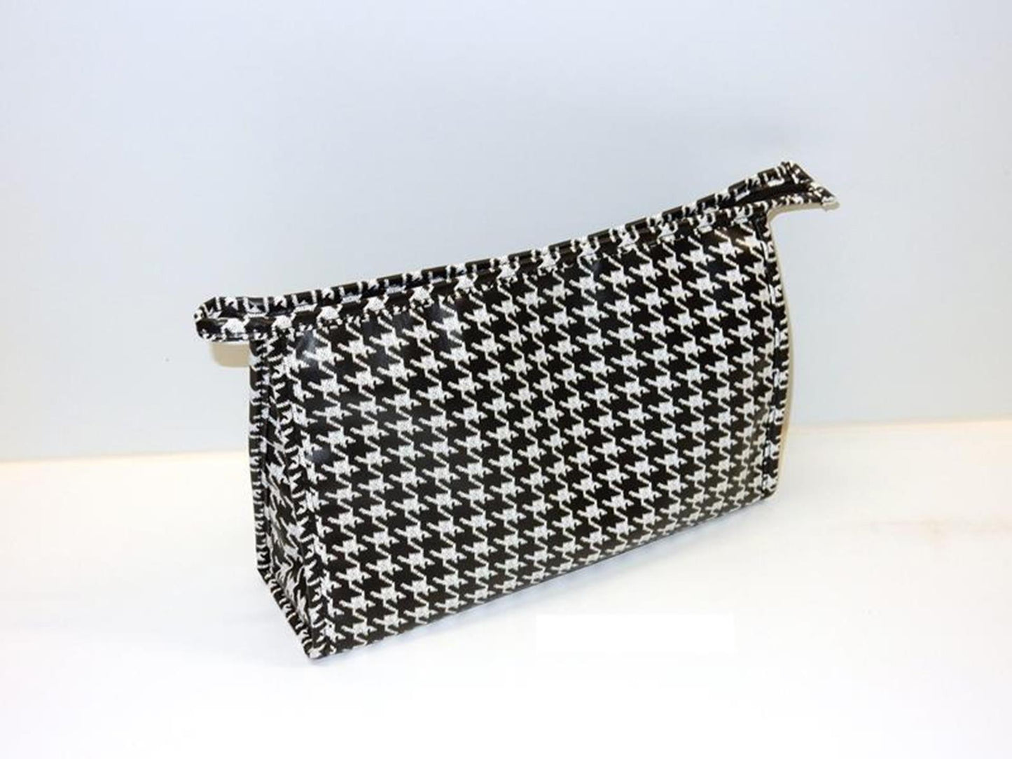 Beauty case pied de poule bianco e nero