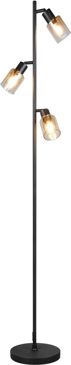 Rl vive tu luz realidad cadiz - lámpara de pie - negro mate - excl. 3x e14 4 w - interruptor de pie