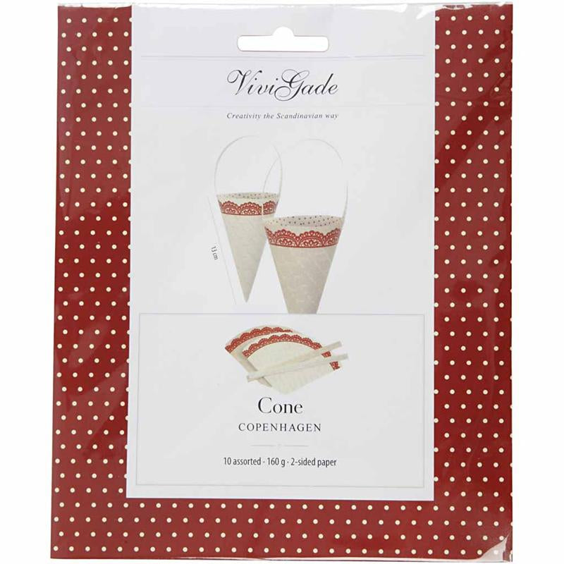 Coni Vivi Gade, h: 13 cm, 160 g, 10 pezzi, 1 scatola